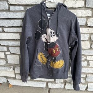 Disney Charcoal Mickey Mouse Zip-Up Sweater